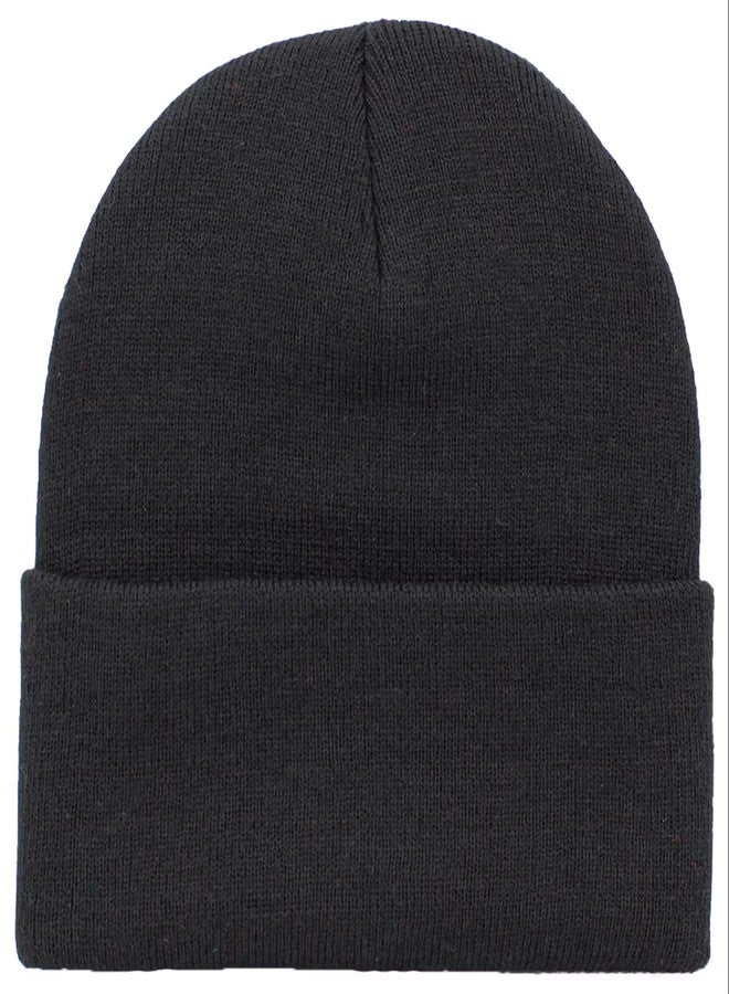 XuoAz Unisex Beanie Hats for Men Women Soft Knit Skull Cuff Cap Warm Winter Beanies Black - Image 4